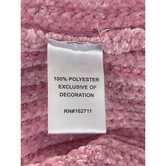 Margaux & Lexi Girls Pink Ribbed Snowflake Pullover Holiday Sweater Sz M New - Picture 6 of 7